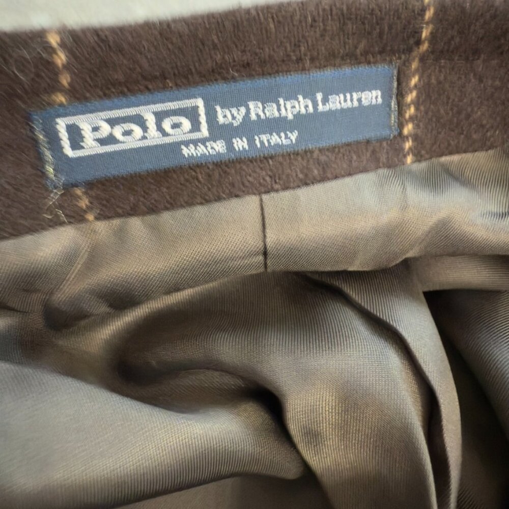 Polo by Ralph Lauren 100% Cashmere Brown Windowpane Blazer – Size 42R - Picture 8 of 16